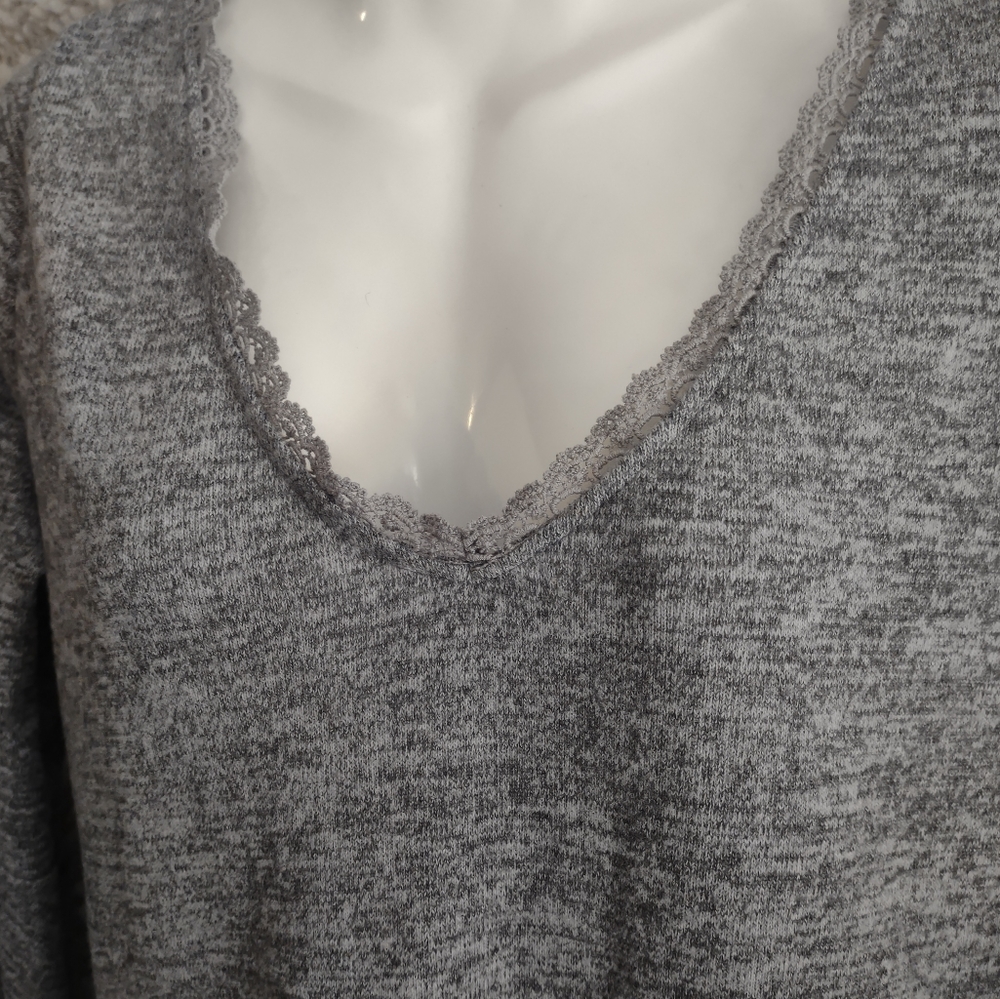 Altar'd State Gray Skater Dress Bell Sleeve Sz L - Picture 3 of 7